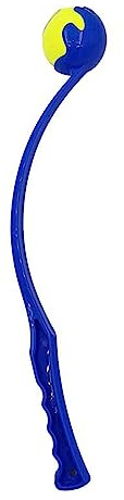KSIEE Lanzador clásico de pelotas, lanzador de bolas para perros, lanzador de pelotas de perro + lanzador de pelotas de tenis para buscar, juguete perfecto para perros grandes y pequeños