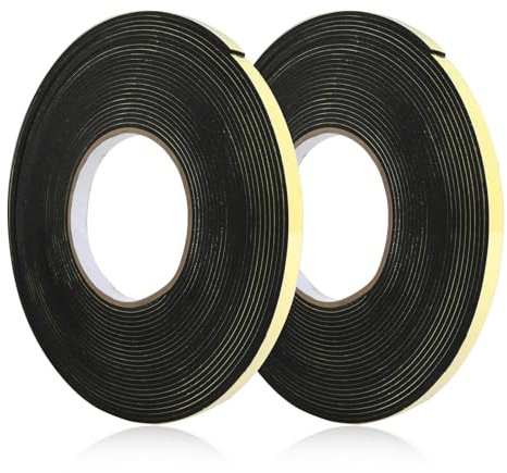 2 Rollos Cinta Selladora Espuma, 10mm x 2mm x 10m Junta Placa Vitroceramica, Cinta Adhesiva de Espuma para Cocina, Ideal para Sellado de Placas de Cocina Vitrocerámica, Resistente a Altas Temperaturas