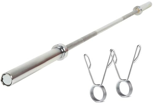 Modern Fitness 7FT 2.2m Olympic Barbell 20KG with Spring Collars for Weightlifting, Powerlifting, Bodybuilding, Gym and Home Workouts