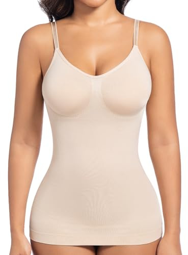ONEW Shapewear - Camiseta interior para mujer, moldeadora de abdomen, chaleco con tirantes finos