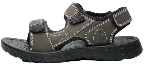 Scarpe per diabetici da uomo, sandali bassi invernali, alla moda e confortevoli, con fondo morbido, sandali da spiaggia, sandali morbidi per attività all'aperto, colore rosso, marrone, 48