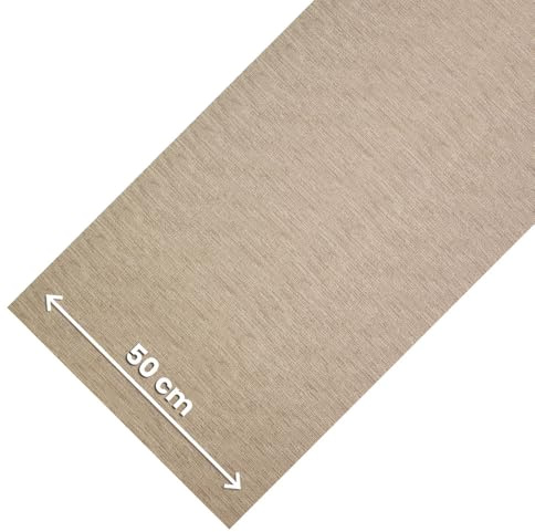 OLIVO.shop Tappeto Cucina Antiscivolo Lavabile, Passatoia Cucina e Corridoio, Tinta Unita Effetto Rattan, al Metro, Passatoia Cucina ROTOLO REFLEX (BEIGE, 50x210 cm)