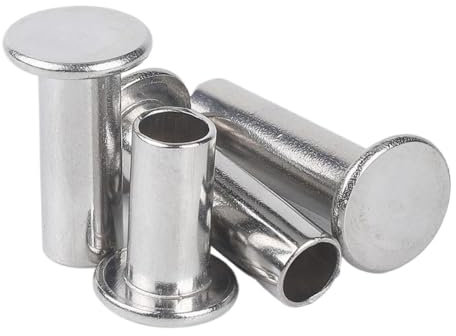 AYYSSM 200PCS M2.5x3/4/5/6/8/10/12mm GB875 304 Stainless Steel Thin Head Semi-Tubular Rivets(6mm)