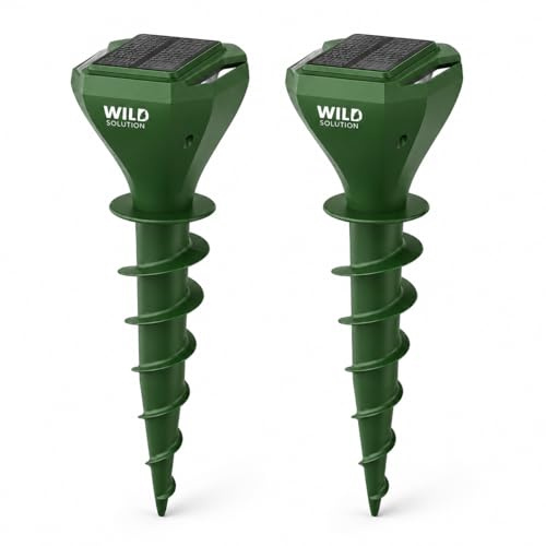 Terrashock - Dissuasori per Talpe - Ultrasuoni per Talpe da Giardino con Motore Effetto Sisma - Scaccia Talpe Waterproof con Batteria Litio 600mAh e Ricarica Solare - Anti Talpe per Esterno - 2 Unità