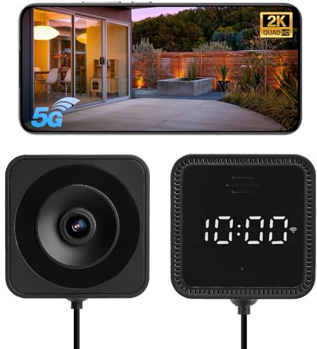 Strixorn 2K WLAN Überwachungskamera Innen, Mini Kamera Spion mit Farb-Nachtsicht, Blendschutz & Antireflex & Uhrzeitanzeige, 24/7-Aufnahme, Kamera Überwachung Innen, Fensterkamera für Hausüberwachung