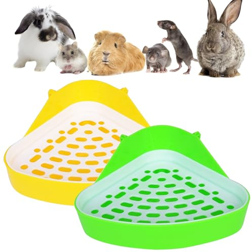 WideSmart 2 PCS Petit Animal Toilette Petit Animal Triangle Toilette Entraîneur De Pot Toilette pour Animaux De Compagnie Litière pour Animaux Hamsters Chinchillas Cochons d'Inde Lapins Furets