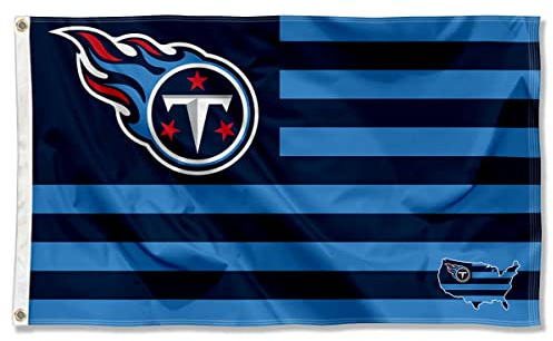 Tennessee Titans USA American Nation Stripes 3x5 Grommet Flag
