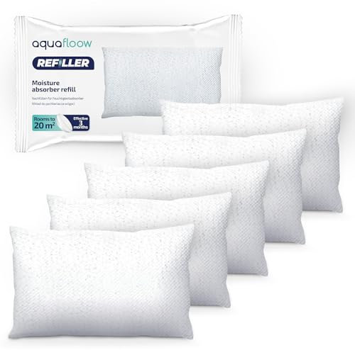 Aquafloow 5x Sachets de Granulés pour Déshumidificateur 250 g, Contrôle des Moisissures pour Pièces de 20 m² | Recharges Ultra-Absorbantes