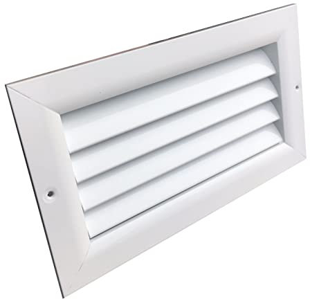 Trobak Lüftungsgitter 400 x 150 mm weiss Strangprofil incl. Dichtung, Edelstahlschrauben, Dübel, Insektenschutz