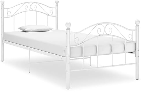 ZQQLVOO Letto per famiglia, letto a pallet, bianco e metallo, 100 x 200 cm, adatto per camere familiari