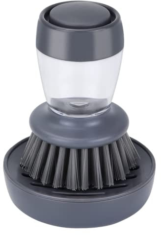 SZDPC Spülbürste mit integriertem Spülmittelspender und Halter, Küche Abwaschbürste Set für Geschirr Töpfen Pfannen Reinigung (Nylon-Borsten)