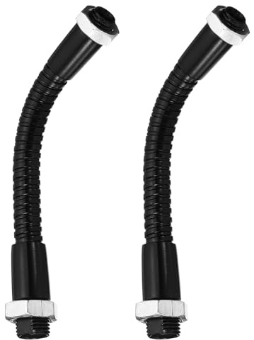 PATIKIL 9,9 cm (3,9 tum) universell svanhalsslang, 2 st M10 till M8 fin gänga böjbar metallslang flexibel arm mjuk rörförlängning för lampa, gör-det-själv-utrustning, svart