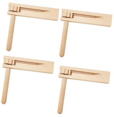 4 Pièces Crecelle en Bois Jouets de Bruit à Cliquet en Bois Instrument de Musique Enfant pour Fêtes de Jeux Les Événements Sportifs Cours de Musique