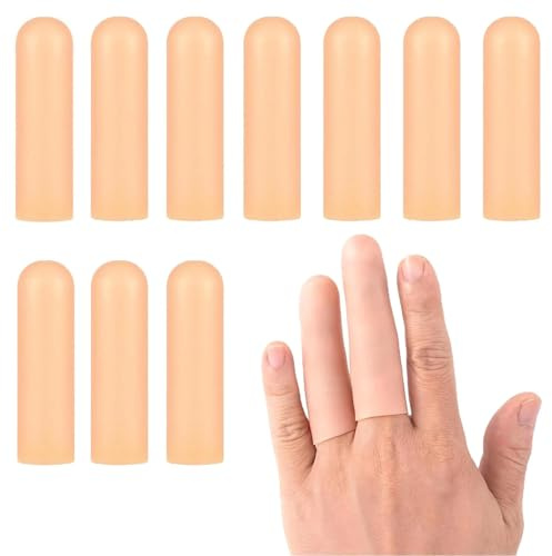 JOOTUEPO 10 protectores de dedos de gel, protectores de dedos de silicona, fundas de dedos para piel seca, fundas de goma para dedos para piel seca, agrietamiento de dedos, eccema de manos, protección