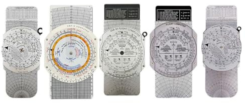 FUANA E6B Règle circulaire à glissière pour ordinateur de vol Aviation Traceur pour la formation des pilotes et calculs de navigation Plastique/métal 22,9 x 12,9 cm E6B