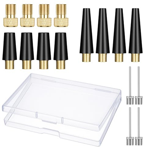 16 Pcs Universal Air Pump Adapter Kit, Bike Pump Valve Adaptors, Ball Pump Needles, Inflatable Nozzles for Inflatable Pool Toys, Bike Tires, Air Compressor, Air Mattress, Basketball