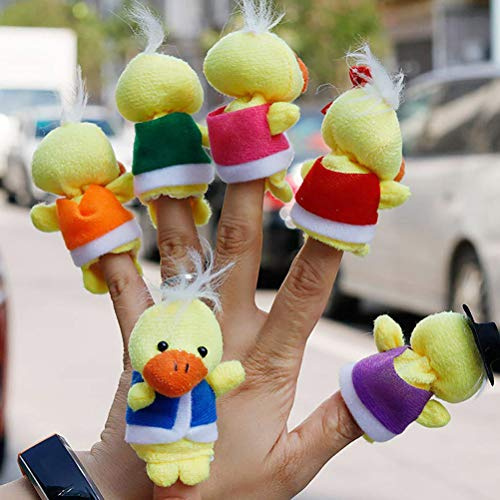 Generic Juego de Marionetas de Mano de Animales Interactivas, Marionetas de Dedo de Patito Educativas para Niños, Recuerdos de Fiesta, Material de Felpa (Yellow)