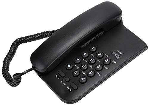 VBESTLIFE Landline Corded Telephone, KX-T3026CID Basic No AC Power Required Large Button Landline Phone Wired Telephone with Indicating Light Flash, for Hotel Home Office School(Black)