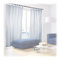 Relaxdays 6 x Vorhänge mit Schlaufen, Voile, halbtransparente Gardinen, einfarbig, Faltengardinen Polyester HB 245x140 cm, Silber