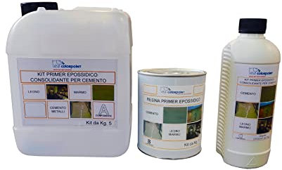 PRIMER PER PAVIMENTI RESINA EPOSSIDICA - CONSOLIDANTE PER CEMENTO - KG 5 + CATALIZZATORE + DILUENTE