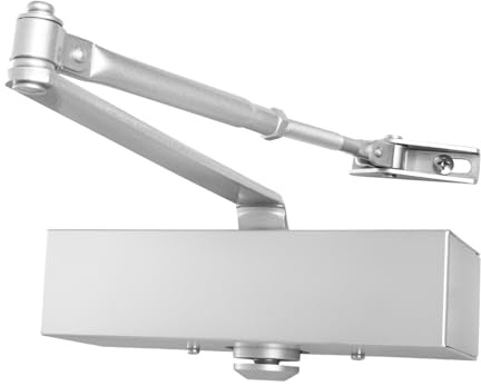 EAI Fire Door Closer Fixed Power Size 3 Overhead Door Closer, Suitable for Door Weight to 60kg CE Marked - Silver Cover