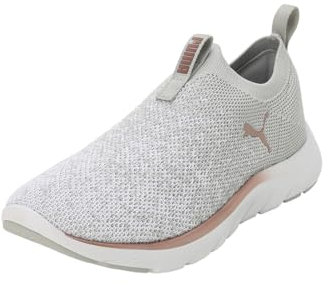 PUMA Women Softride Remi Slip-on Knit Wn's Zapatillas para correr en carretera, Ash Gray White Rose Gold Metallic, 37 EU
