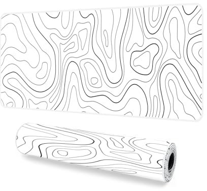 Giecy Gaming Mouse Pad, XXL Keyboard Mouse Mat Desk Pad with Non-Slip Rubber Base for Office & Home Computers, Laptop, Gaming (White Line, 80 x 30 cm)