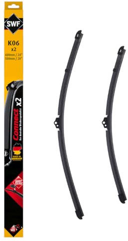SWF Connect Wischer – K06 – Kit Aus in Deutschland Hergestellten Flachbalkenwischern Für Optimale Wischleistung 600mm/500mm – Vorne – 2er-Set