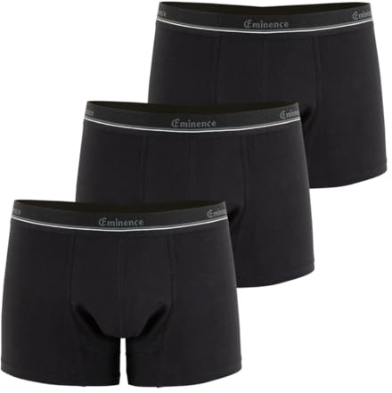 Eminence - Lot de 3 Boxers Homme Absorbant Sérénité - Coton & Elasthanne - Zone d'Absorption pour Fuites Légères - Label Oeko-TEX® Standard 100 - Grand Confort