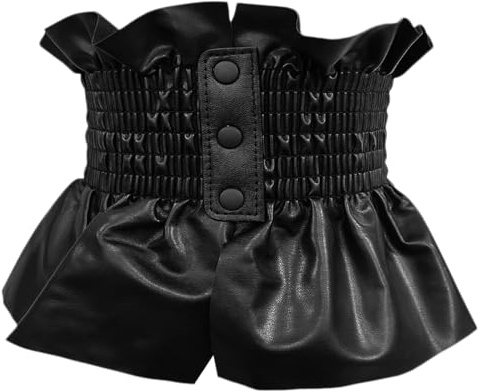 KMGDM Elegante cinturón elástico de cintura ancha, corsé gótico, a la moda, para fiestas y ocasiones especiales, Negro, 70