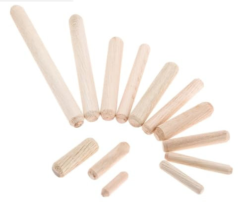 JNHGSHUAISDF Chevilles en Bois Chevilles en Bois Massif Dur, tiroir d'armoire Rond cannelé Artisanat en Bois goupilles tiges Ensemble raccord de Meubles M6 M8 M10 50-200 pièces(10x50mm 50pcs)