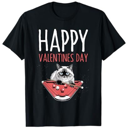 Happy Valentines Day Billardqueue Pool Snooker T-Shirt