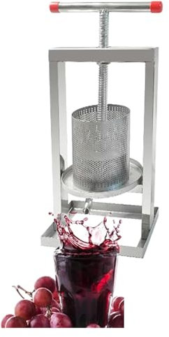 TAIPINGOZ Pressoir à Fruits Manuel, Pressoir A Fruits, Presse à Fruits Presse à Fruits Manuel Outil de Fabrication de jus Cidre Raisin Baies Broyeur à vin(4l)