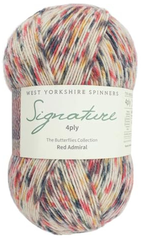 West Yorkshire Knitting Wool - Spinners Signature - 4 Ply - Sock Fingering British - 1241 Red Admiral