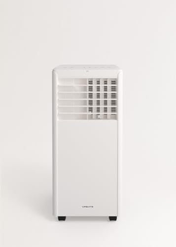 CREATE/SILKAIR HOME/Climatiseur portable 3 en 1 blanc / 7000 BTU, pièces jusqu’à 26m², déshumidificateur 36 L/jour, kit d’extraction et isolation d’air inclus, minuterie 24h, mode sommeil, 780W