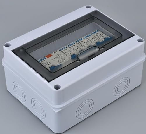 Qivine Coffret Electrique Etanche Exterieur, Boitier Electrique avec Interrupteur 5 Voies 2x6A+1x10A+1x20A+1x32A, Coffret Chantier Répartiteur Mural IP65, pour Intérieure et Extérieure