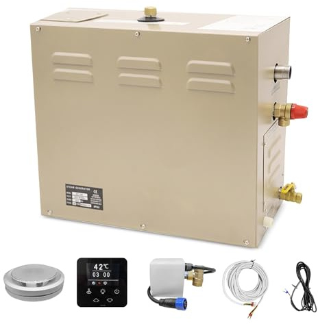 TONGTONGFA, Generador de ducha de vapor, 9 kw para el hogar, comercial, kit generador de ducha de vapor, ducha de vapor, con sistema de autodrenaje, temperatura ajustable 35.0-55.0 °C, espacio