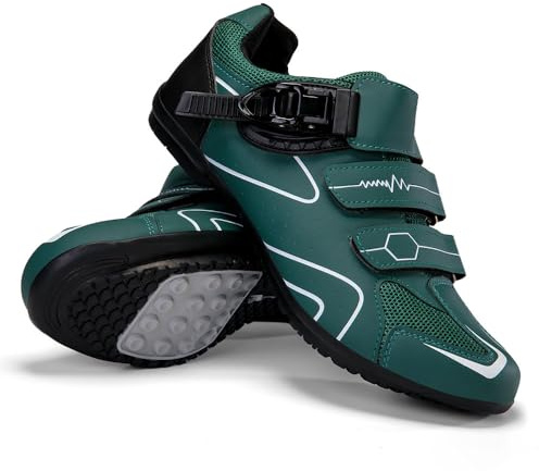 Treer Zapatillas Ciclismo Montañ, Zapatillas de Ciclismo Base Goma Antideslizante Ligeros, 36EU-47EU Zapatos Bicicleta Montaña Hombre Calzado Bicicleta Sin Cleats