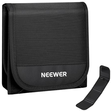 NEEWER PB14 - Estuche de filtro de 67 mm, plegable, resistente a salpicaduras, bolsa de transporte, accesorios de almacenamiento, capacidad para hasta tres filtros redondos de lente de cámara de 67 mm