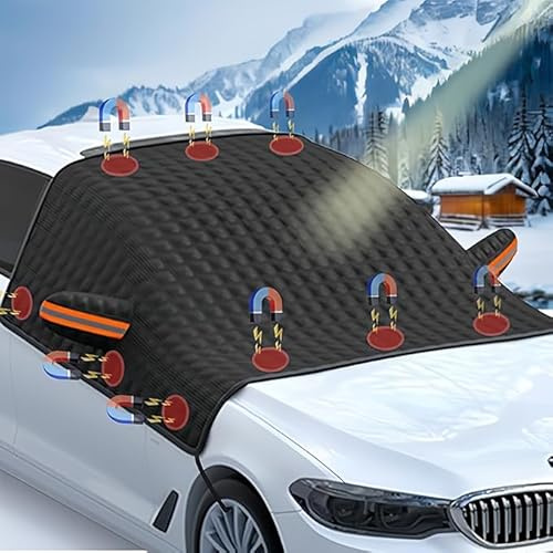 Copertura per parabrezza, magnetica, per auto, per inverno, protezione antigelo, per auto, per contro, neve, ghiaccio, gelo, polvere, sole (A)