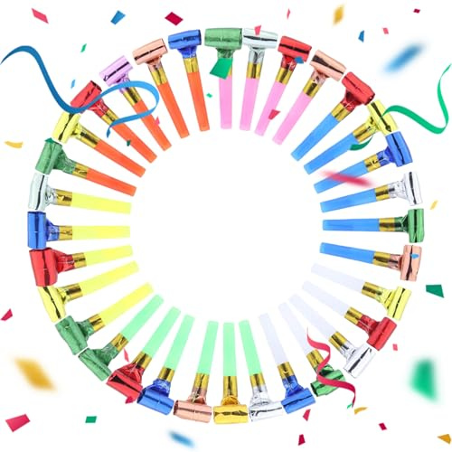 Party Blowers for Adults,Birthday Party Blower,PartyWhistlesBlower,Colourful & Fun Whistles,Horn, for Birthdays,New Year,Graduation,Bag Fillers Gift (50PCS)