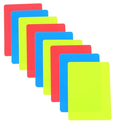 Anneome 9 Pezzi Carte Arbitro in PVC Spesso Rosso Giallo Blu per Calcio e Sport Resistente e Professionale per Partite Indoor e Outdoor