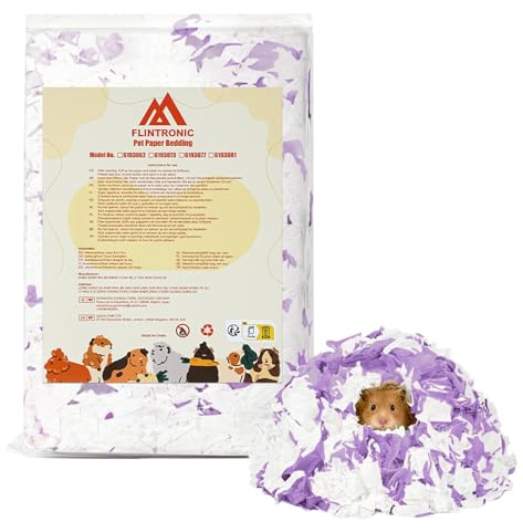 Flintronic Litière pour Petits Animaux, 15L Litière pour Rongeurs, Faible Poussière & Peu Allergisante, Absorbante, Contrôle des Odeurs Jusqu'à 14 Jours,Litières pour Hamsters,Cobaye,Lapin,Totoro,440g