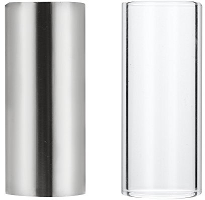 2pcs Glass Slide and Stainless Steel Slide Set Instrument Accessory for Guitar Bass 6CM