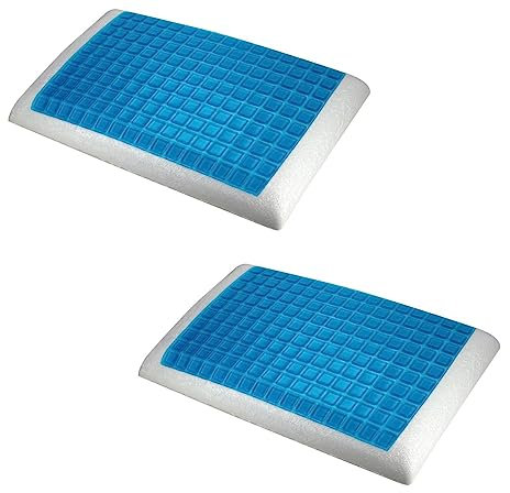 EvergreenWeb – Cojín de Memory Foam con gel perforado transpirable hipoalergénico, funda antiácaros desenfundable tela Coolmax lavable, almohada cama 40 x 70 alto 12 CM terapéutico automodellante,