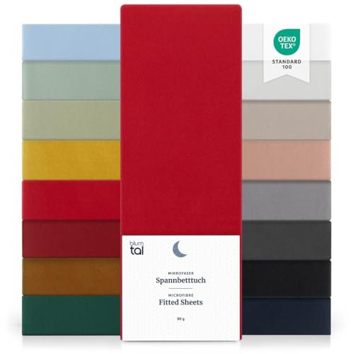 Blumtal Bettbezug 90x200cm - Mikrofaser Bettwäsche, Oekotext-zertifiziert - Rot