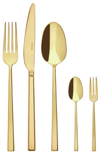 Sambonet Besteck 60tlg.Vh. Rock Edelstahl/PVD Gold