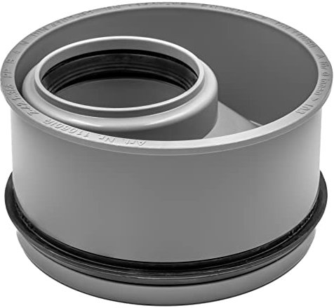 Innen-Reduzierstück DN 110 auf 50 konzentrisch, muffenlos, aus PP, für HT- & KG-Rohr – Kurzadapter, senkrecht & waagerecht