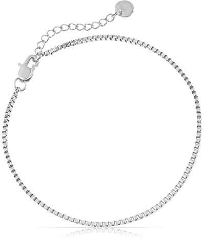 Made by Nami Herren Armband aus Edelstahl Silber/Gold • Minimalistisches Armband Herren • Armbänder für Herren • Silberarmband Männer • Filigrane Cuban Link Chain Armkette (Venetianer Design Silber)