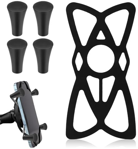 Attacco per Telefono per Moto, Fasce di Sicurezza in Silicone Compatibili con X-Grip RAM Bicicletta Supporto Antiscivolo Cinturino Mount Tappi in Gomma per Bici Moto Manubrio